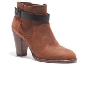 madewell lonny distressed western ankle boots tan